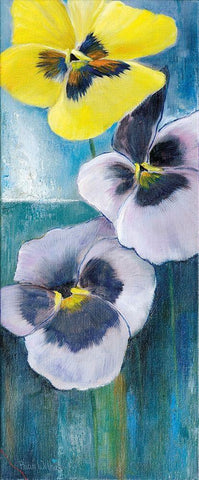 VIOLETS I Black Ornate Wood Framed Art Print with Double Matting by Withaar, Rian