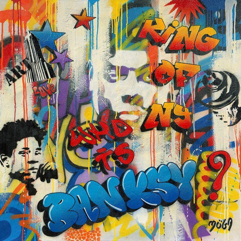 WHO GRAFFITY Gold Ornate Wood Framed Art Print with Double Matting by Moega