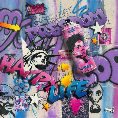 POP GRAFFITY Black Modern Wood Framed Art Print with Double Matting by Moega