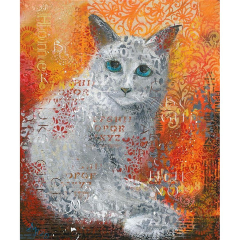 MILO White Modern Wood Framed Art Print by Mizo
