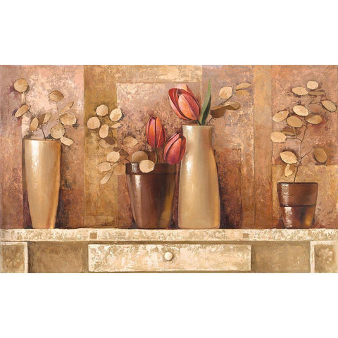 COMP GARDENERS CORNER Gold Ornate Wood Framed Art Print with Double Matting by Babichev