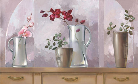 COMP GLASSHOUSE DELIGHT Black Ornate Wood Framed Art Print with Double Matting by Babichev