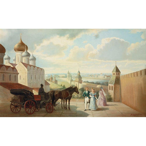 HISTORIC RUSSIA I Black Modern Wood Framed Art Print with Double Matting by Chairudinov, A.