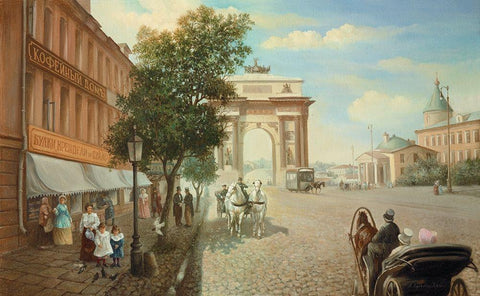 HISTORIC RUSSIA II Black Ornate Wood Framed Art Print with Double Matting by Chairudinov, A.