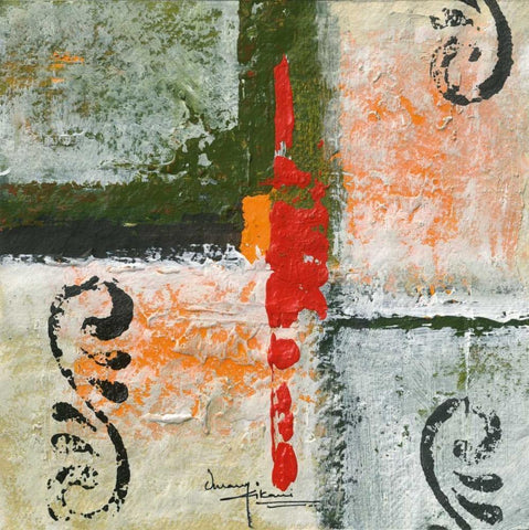 Capricious II Black Ornate Wood Framed Art Print with Double Matting by Kikani, Umang