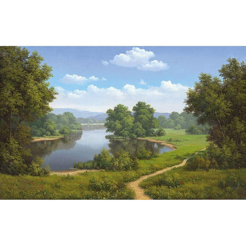 Calming view White Modern Wood Framed Art Print by Babichev