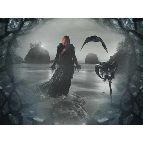 Afar White Modern Wood Framed Art Print by Babette