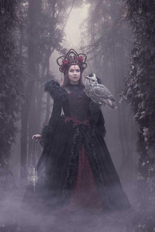 Woods Of Wisdom Black Ornate Wood Framed Art Print with Double Matting by Babette