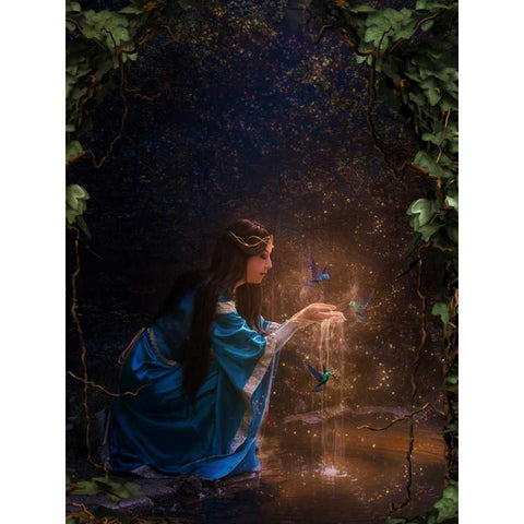 Lady Of The Lake White Modern Wood Framed Art Print by Babette