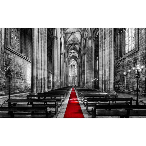 Church Mosteiro da Batalha Black Modern Wood Framed Art Print with Double Matting by Kostka, Vladimir
