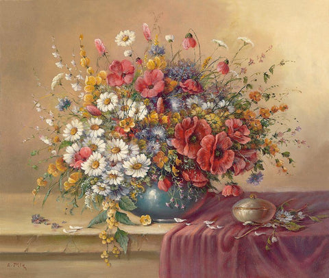 SUMMER GREETING I White Modern Wood Framed Art Print with Double Matting by Pila