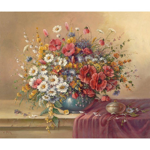 SUMMER GREETING I Gold Ornate Wood Framed Art Print with Double Matting by Pila