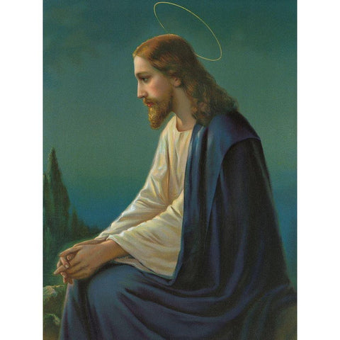 CHRISTUS AM Ã–LBERG Black Modern Wood Framed Art Print by Anonymous