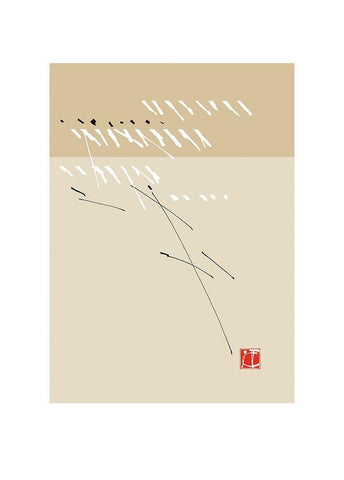 JAPANESE STYLE III White Modern Wood Framed Art Print with Double Matting by Sakai, Takashi