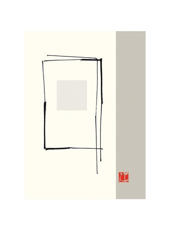 JAPANESE STYLE VI White Modern Wood Framed Art Print with Double Matting by Sakai, Takashi