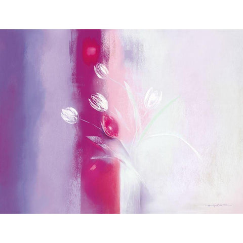 Floral ILLUSIONS I Black Modern Wood Framed Art Print with Double Matting by Robertson, Marilyn