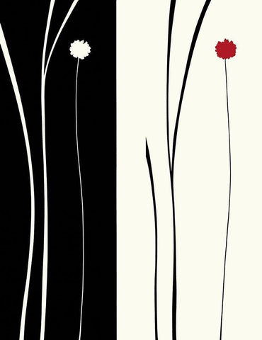 TRANQUIL GARDEN II White Modern Wood Framed Art Print with Double Matting by Sakai, Takashi