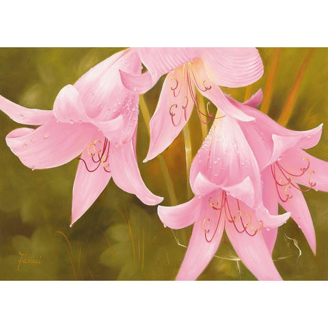 SAY IT WITH FLOWERS II Gold Ornate Wood Framed Art Print with Double Matting by Fasani