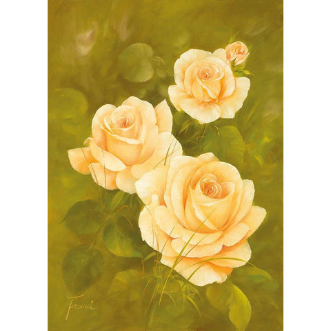 ANIKA Gold Ornate Wood Framed Art Print with Double Matting by Fasani