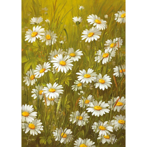 MARGUERITE Black Modern Wood Framed Art Print with Double Matting by Fasani