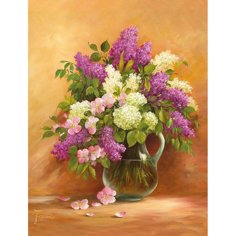 SMELL OF LILAC I White Modern Wood Framed Art Print by Fasani