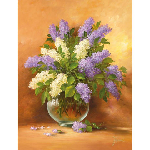 SMELL OF LILAC II Gold Ornate Wood Framed Art Print with Double Matting by Fasani