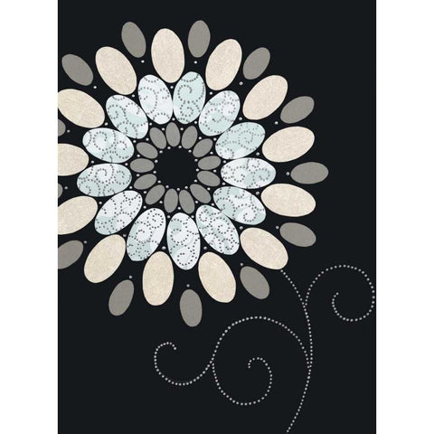 Symphony Of Blues II Black Modern Wood Framed Art Print with Double Matting by Design Show