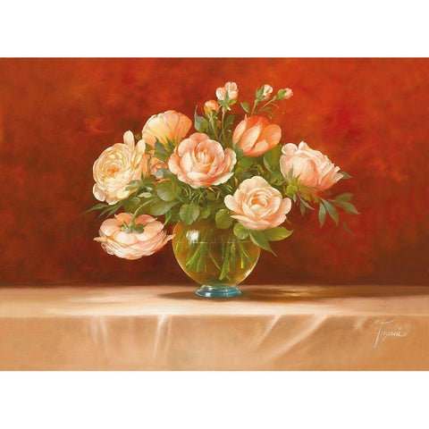 ROSES ABSTRACT I Black Modern Wood Framed Art Print by Fasani