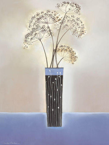 WILLOW II White Modern Wood Framed Art Print with Double Matting by Robertson, Marilyn