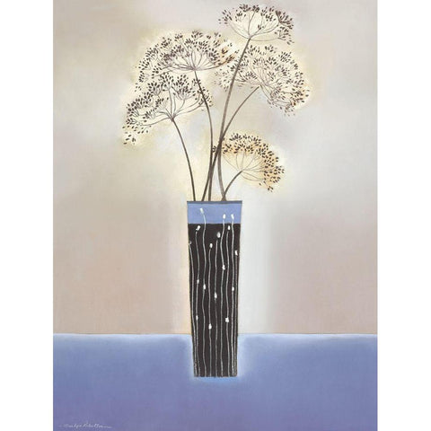 WILLOW II Black Modern Wood Framed Art Print with Double Matting by Robertson, Marilyn