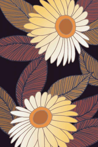 Golden Blooms II Black Ornate Wood Framed Art Print with Double Matting by Verbeek-Van Den Broek