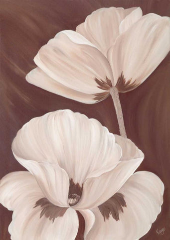 Chocolate Poppies White Modern Wood Framed Art Print with Double Matting by Lake, Kaye