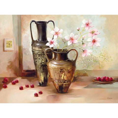 ROMA Gold Ornate Wood Framed Art Print with Double Matting by Olga