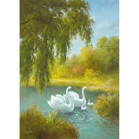 White Symphony I Black Modern Wood Framed Art Print with Double Matting by Smith, B.
