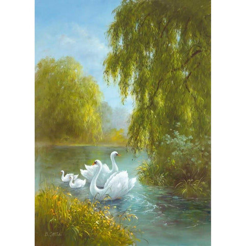 White Symphony II Black Modern Wood Framed Art Print by Smith, B.