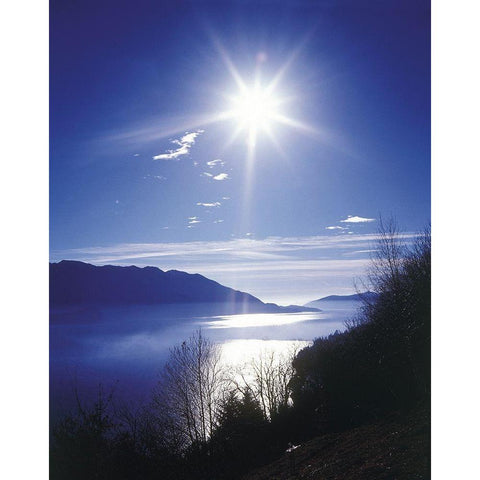 IDYLLIC LAKE I Black Modern Wood Framed Art Print by Weissing, Gerd