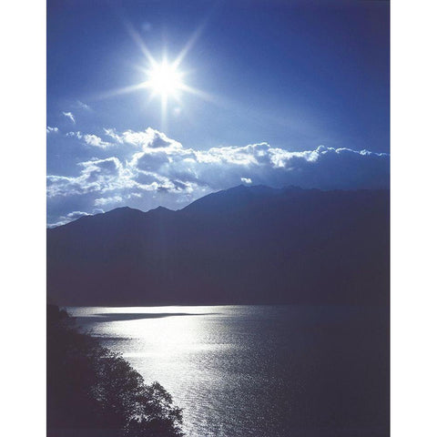 IDYLLIC LAKE II Black Modern Wood Framed Art Print with Double Matting by Weissing, Gerd