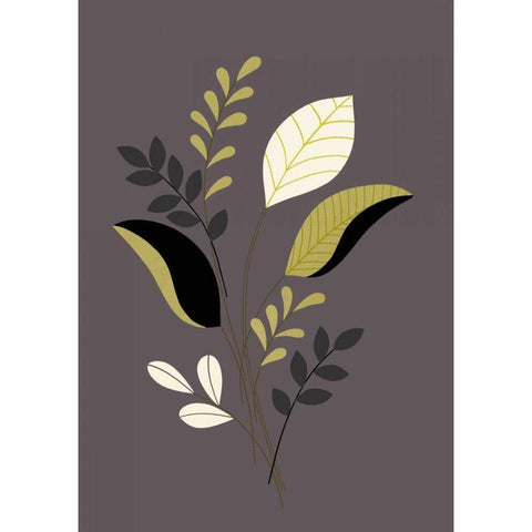 Citrus Stems I Black Modern Wood Framed Art Print with Double Matting by Design Show