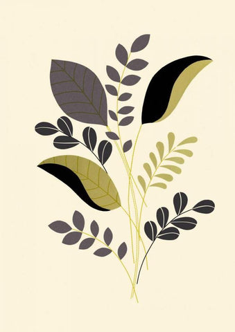 Citrus Stems II White Modern Wood Framed Art Print with Double Matting by Design Show