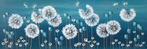 Summer Meadow White Modern Wood Framed Art Print with Double Matting by Lake, Kaye