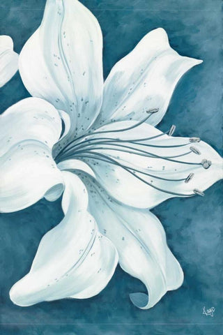 Wistful Lily II Black Ornate Wood Framed Art Print with Double Matting by Lake, Kaye
