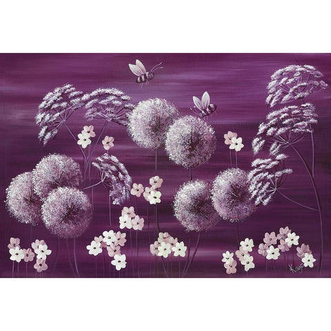 MIDNIGHT MEADOW Black Modern Wood Framed Art Print with Double Matting by Lake, Kaye