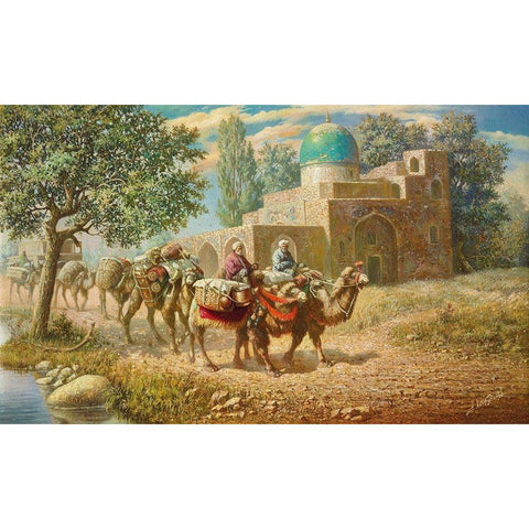 KAFFAL-SCHASCHI-MAUSOLEUM Black Modern Wood Framed Art Print by Chairudinov, A.