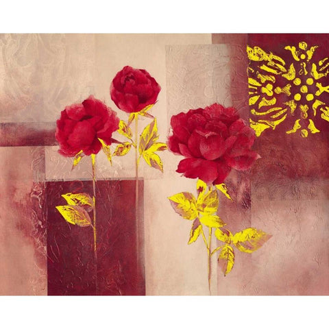 Red Essence Black Modern Wood Framed Art Print by Verbeek-Van Den Broek