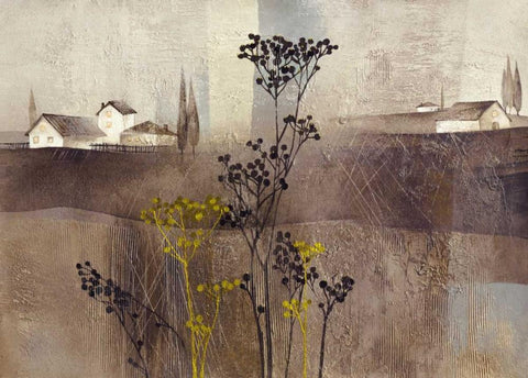 Tuscan Gold I White Modern Wood Framed Art Print with Double Matting by Verbeek-Van Den Broek