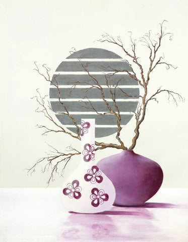 Purple Inspiration I Black Ornate Wood Framed Art Print with Double Matting by Sedalia, David