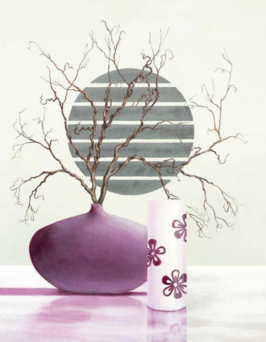 Purple Inspiration II White Modern Wood Framed Art Print with Double Matting by Sedalia, David