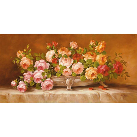 ROSES III White Modern Wood Framed Art Print by Fasani