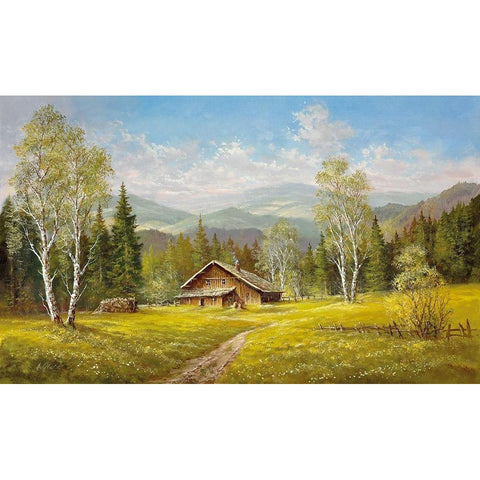 SUMMER SHADOWS Gold Ornate Wood Framed Art Print with Double Matting by Glassl, Helmut