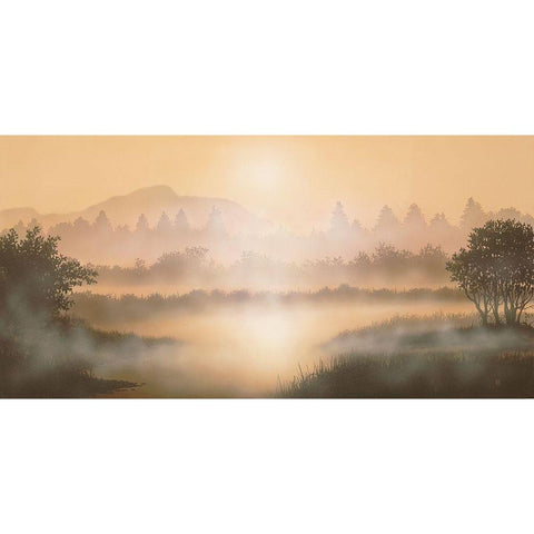 MISTY WATERS White Modern Wood Framed Art Print by Walsh, Peter